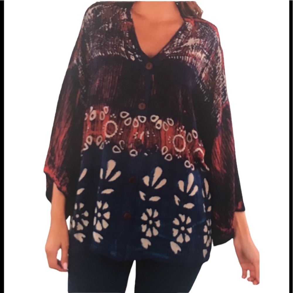 NWT.  Blouse/Jacket by Sacred Threads.  219755.  BL/RD6